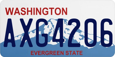 WA license plate AXG4206