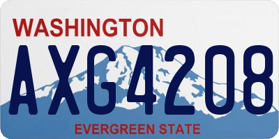 WA license plate AXG4208