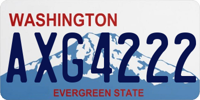 WA license plate AXG4222