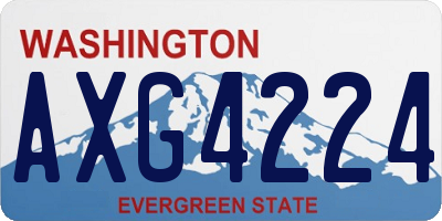 WA license plate AXG4224