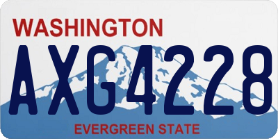 WA license plate AXG4228