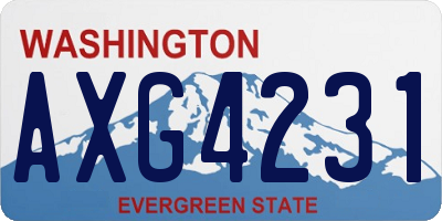 WA license plate AXG4231