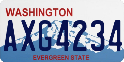 WA license plate AXG4234