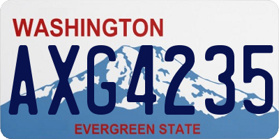 WA license plate AXG4235
