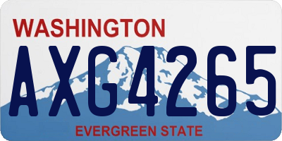 WA license plate AXG4265