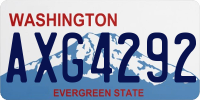 WA license plate AXG4292