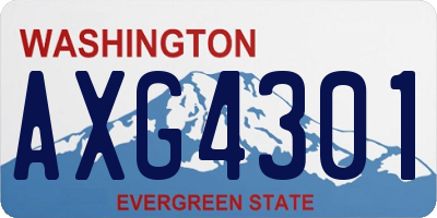 WA license plate AXG4301