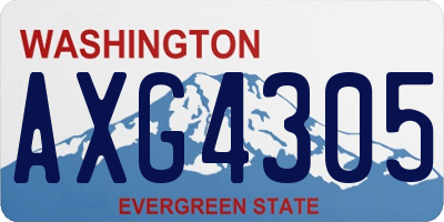 WA license plate AXG4305