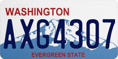 WA license plate AXG4307