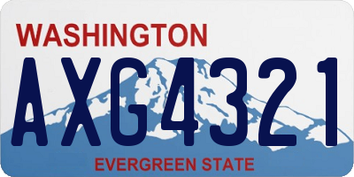 WA license plate AXG4321