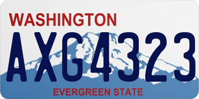 WA license plate AXG4323