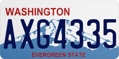 WA license plate AXG4335