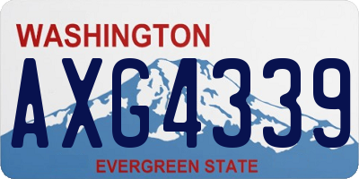 WA license plate AXG4339