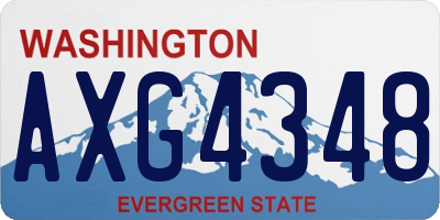 WA license plate AXG4348