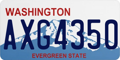 WA license plate AXG4350