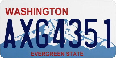 WA license plate AXG4351
