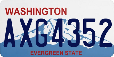 WA license plate AXG4352
