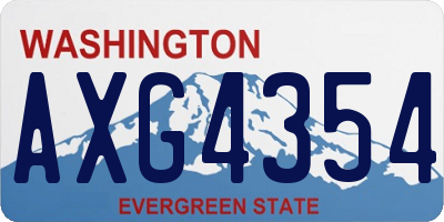 WA license plate AXG4354