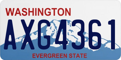 WA license plate AXG4361