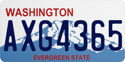 WA license plate AXG4365