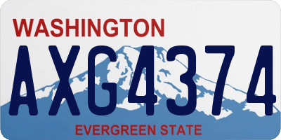 WA license plate AXG4374