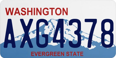 WA license plate AXG4378