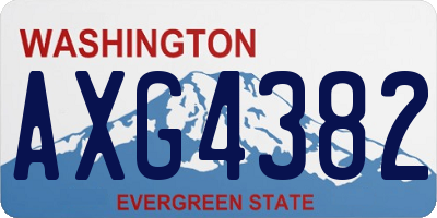 WA license plate AXG4382
