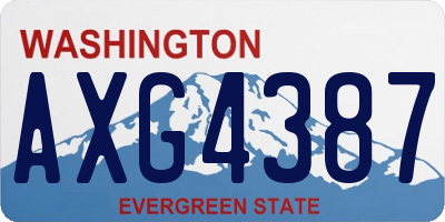 WA license plate AXG4387