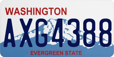 WA license plate AXG4388