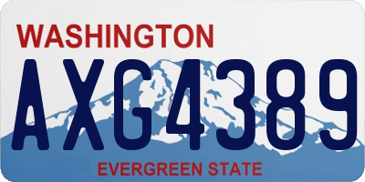 WA license plate AXG4389