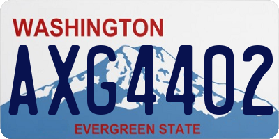 WA license plate AXG4402