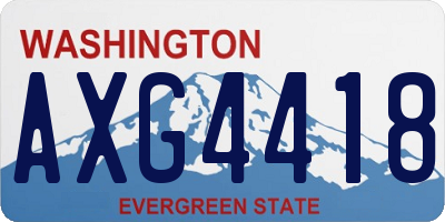 WA license plate AXG4418