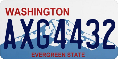 WA license plate AXG4432
