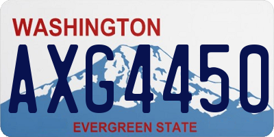 WA license plate AXG4450