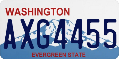 WA license plate AXG4455