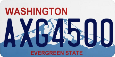 WA license plate AXG4500