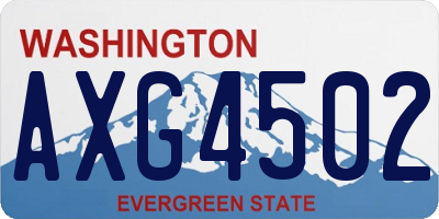 WA license plate AXG4502