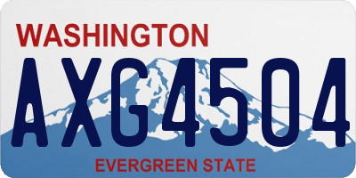 WA license plate AXG4504