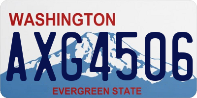 WA license plate AXG4506