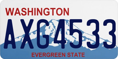 WA license plate AXG4533