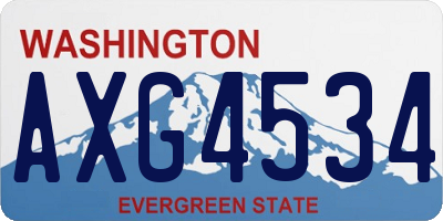 WA license plate AXG4534
