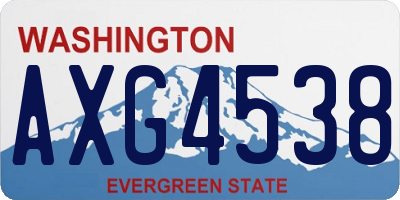 WA license plate AXG4538