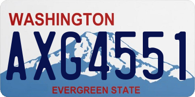 WA license plate AXG4551