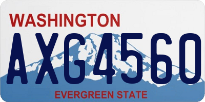 WA license plate AXG4560