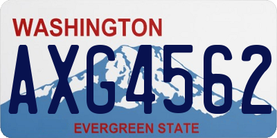 WA license plate AXG4562