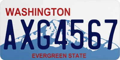 WA license plate AXG4567