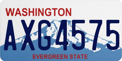 WA license plate AXG4575