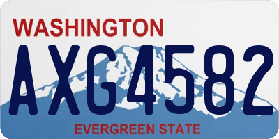 WA license plate AXG4582