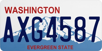 WA license plate AXG4587