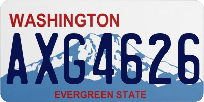 WA license plate AXG4626